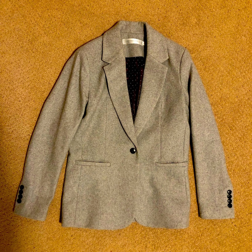 Wool single button blazer